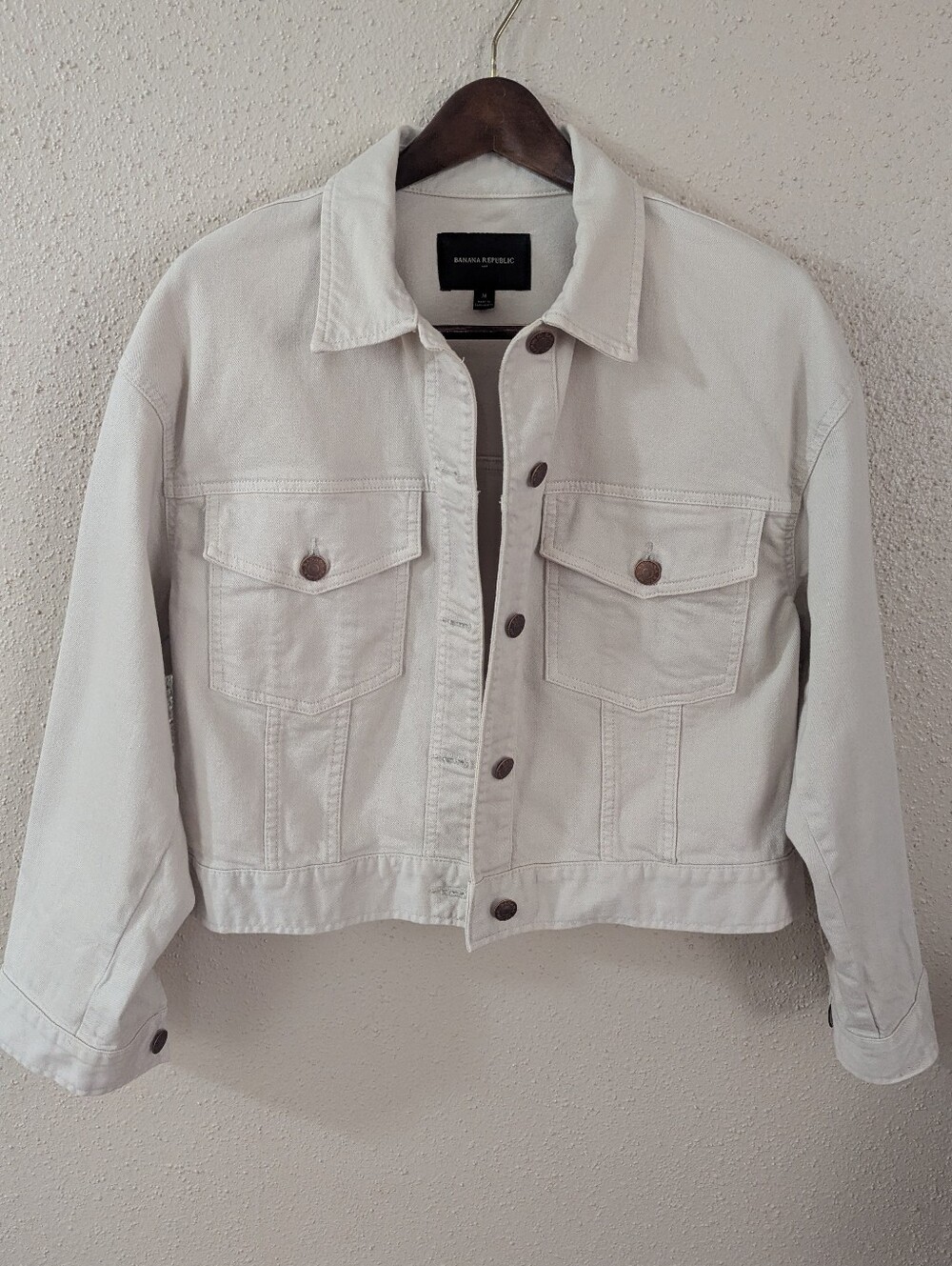 Women's Banana Republic Off-White Oversized Denim Jacket Size Medium